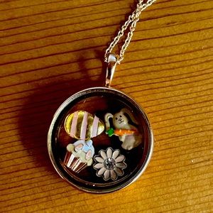 Origami Owl Medium Living Locket with Easter charms